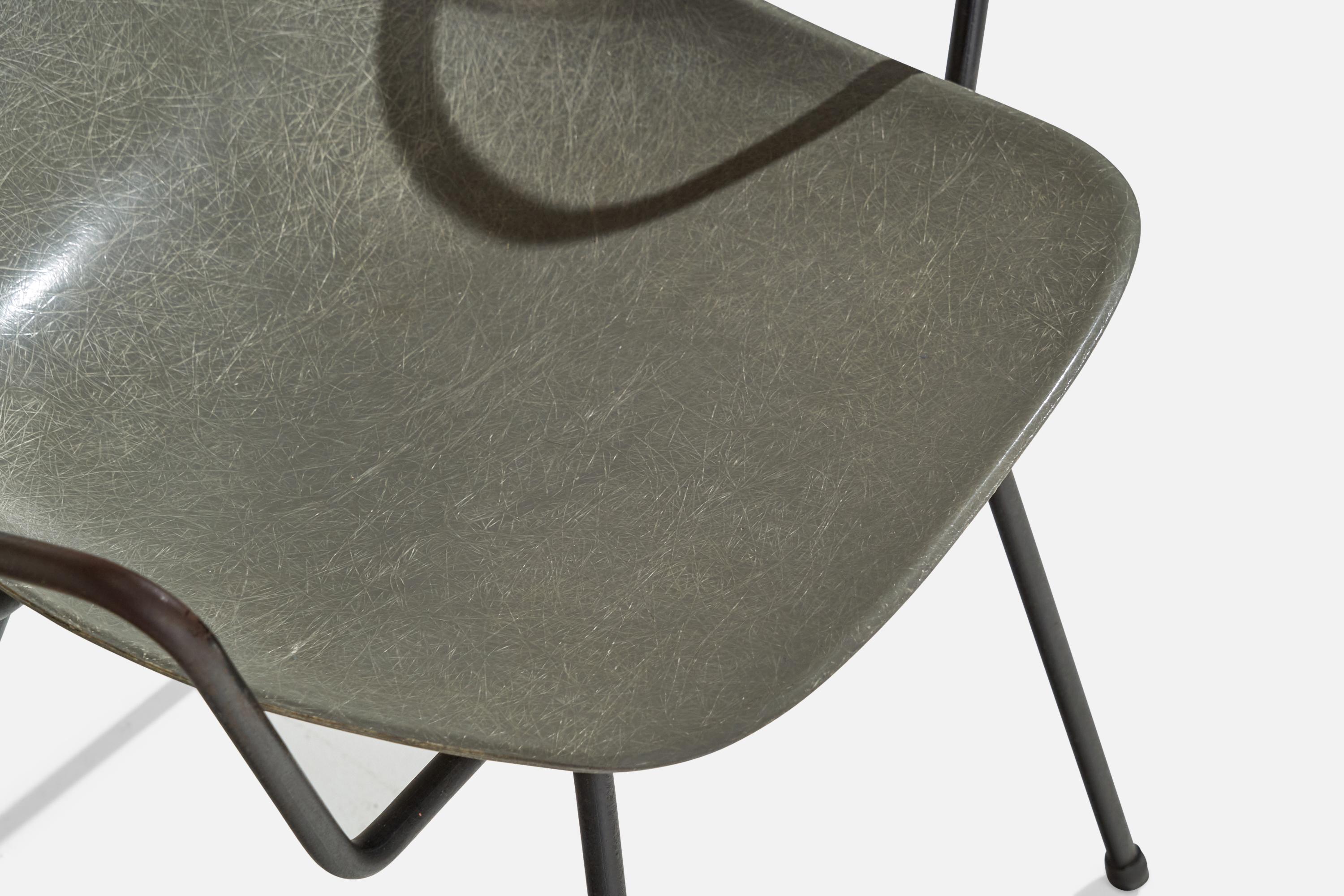 Mid-Century Modern Mel Abitz & Forest Wilson, fauteuil, fibre de verre, métal, États-Unis, années 1950 en vente
