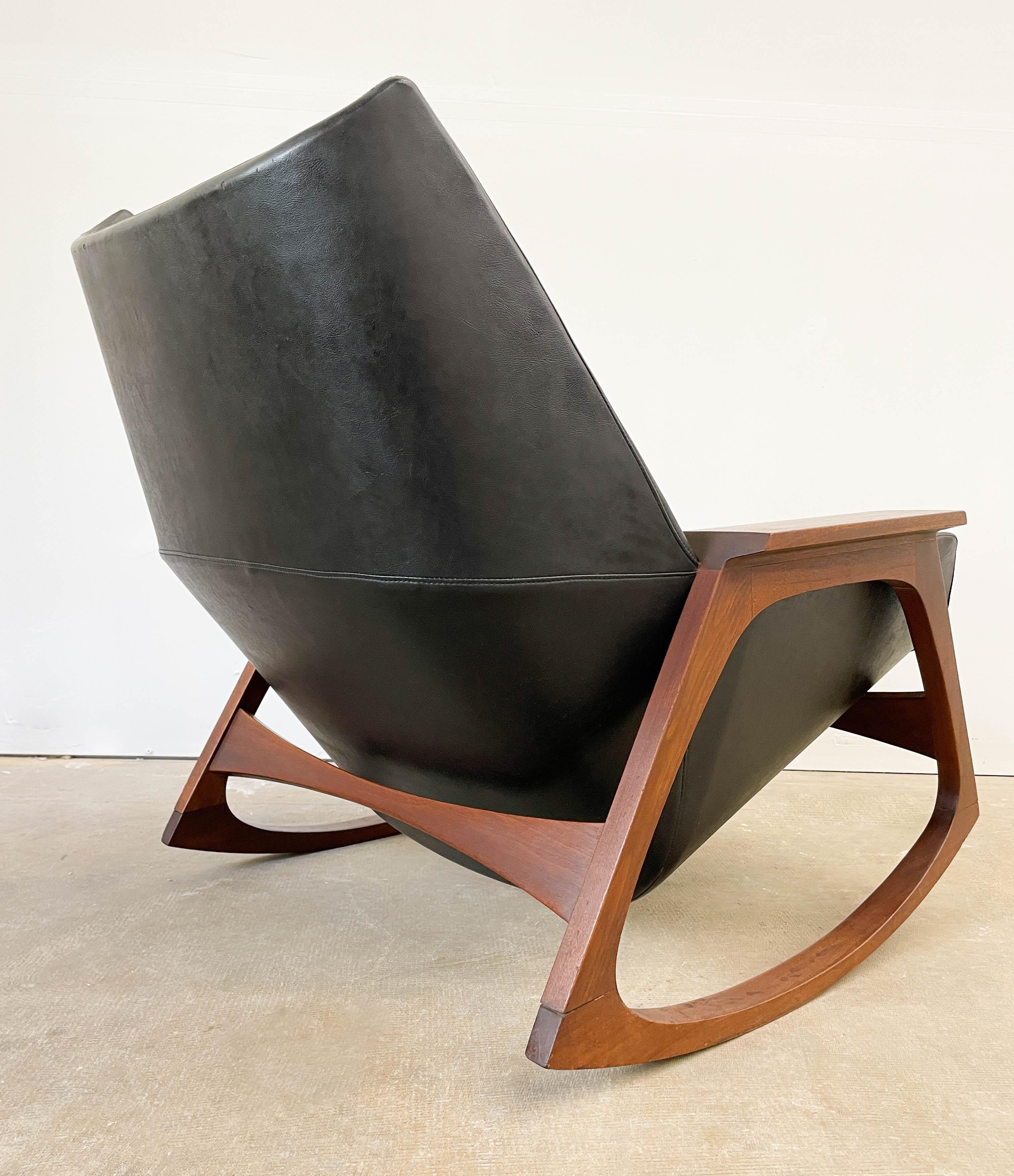 Naugahyde Mel Abitz Mid Century Modern Malabar Rocking Chair