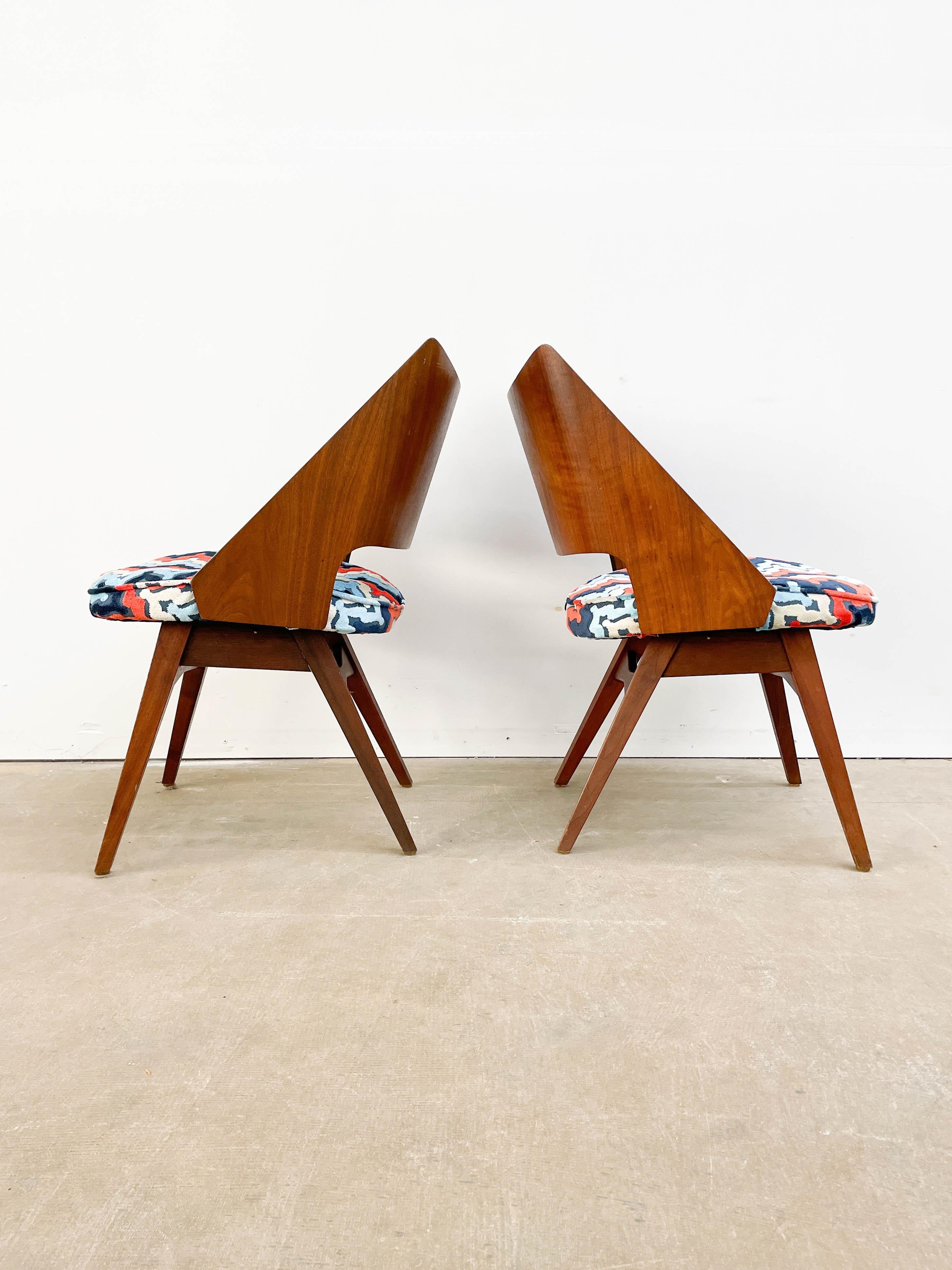 20th Century Mel Abitz Walnut Dining Chairs for Galloways, Set of 6
