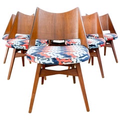 Chaises de salle à manger en noyer Mel Abitz pour Galloways, ensemble de 6 pièces