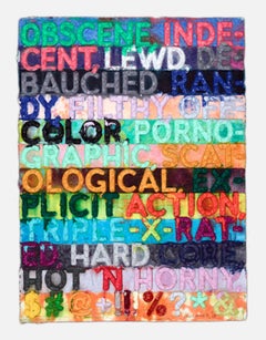 Obscene (Unique Colorful Conceptual Art Engraving on Handmade Paper)