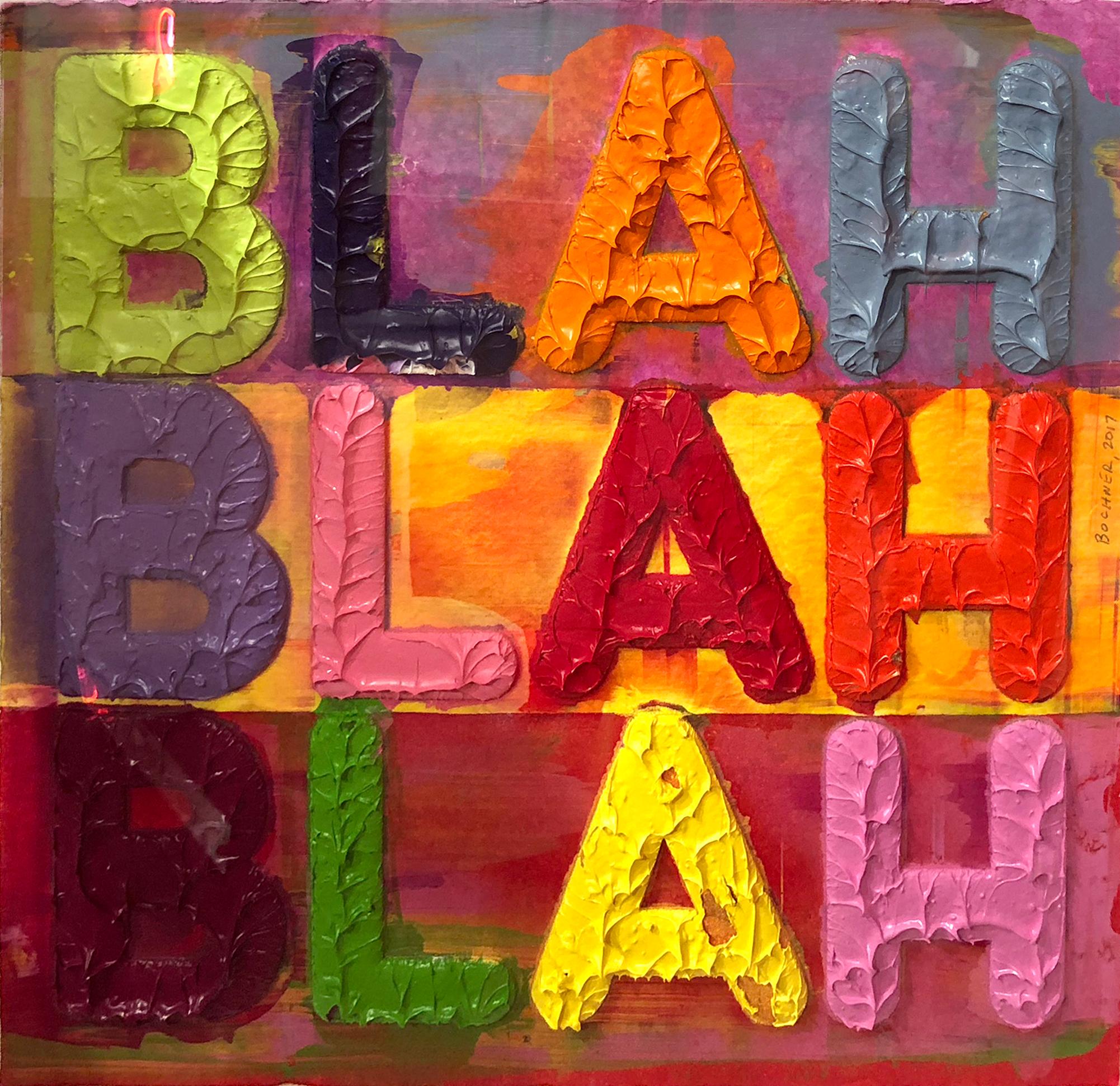 Blah Blah Blah  - Painting by Mel Bochner