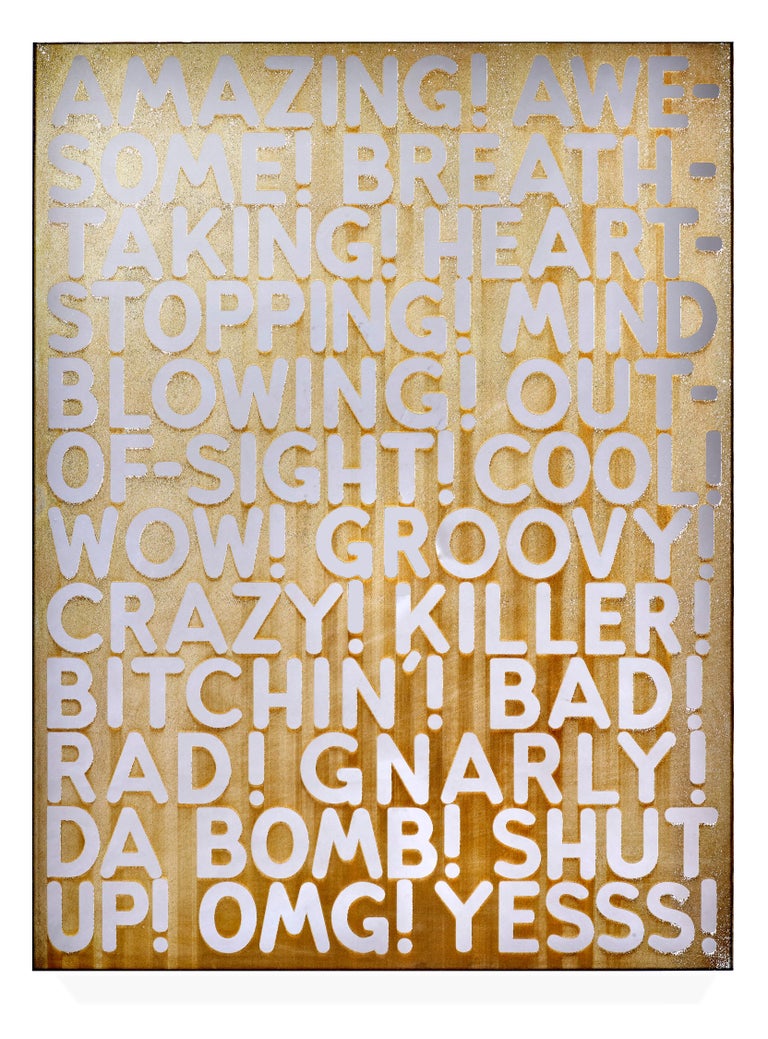 Mel Bochner
Amazing, 2018
signed and dated on label, verso
etched and silvered glass
81.3 x 61 cm
32 x 24 in
edition of 12 (+ 2 APs, 1 PP)