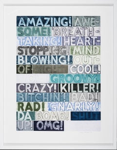 "Amazing" framed, signed limited edition etching on paper by artist Mel Bochner