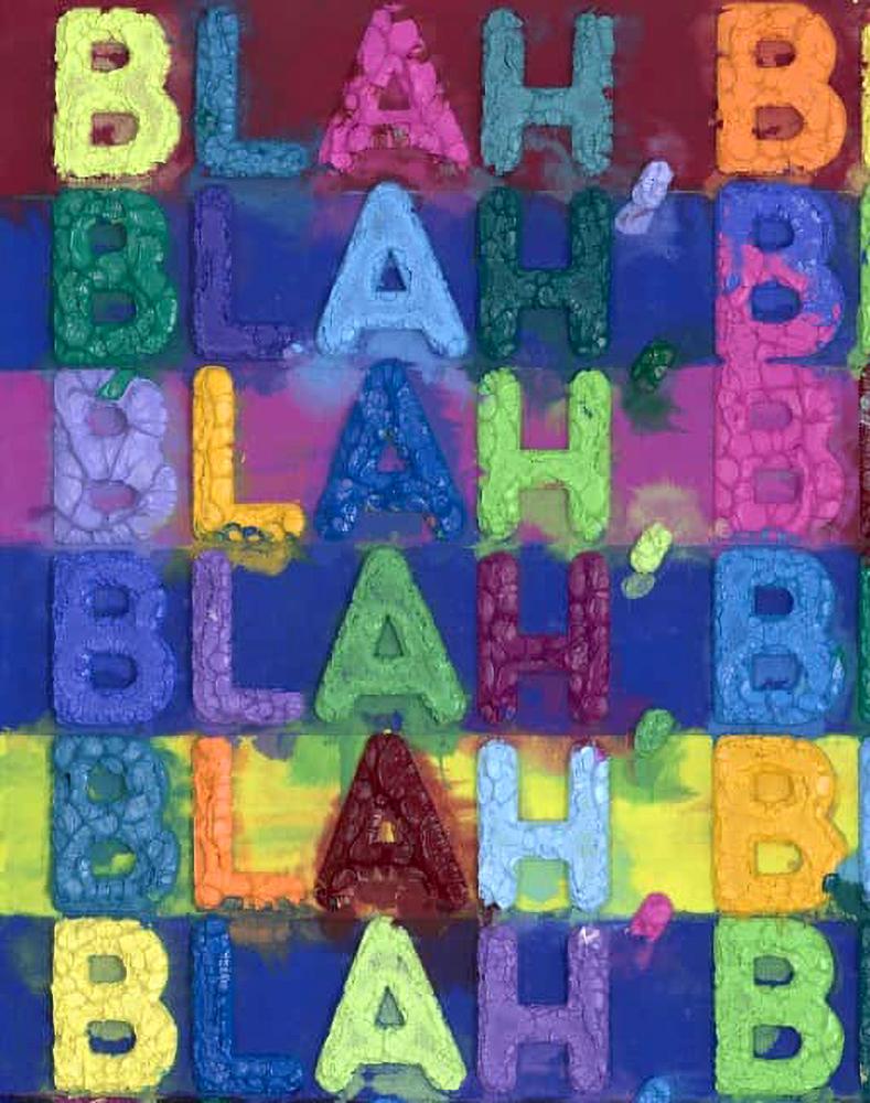 Mel Bochner Blah, Blah, Blah, 2023 is a quintessential offering from American conceptualist, Mel Bochner, balancing and the artificial and organic nature of art and language. The striking piece features one of the artist’s most studied terms which
