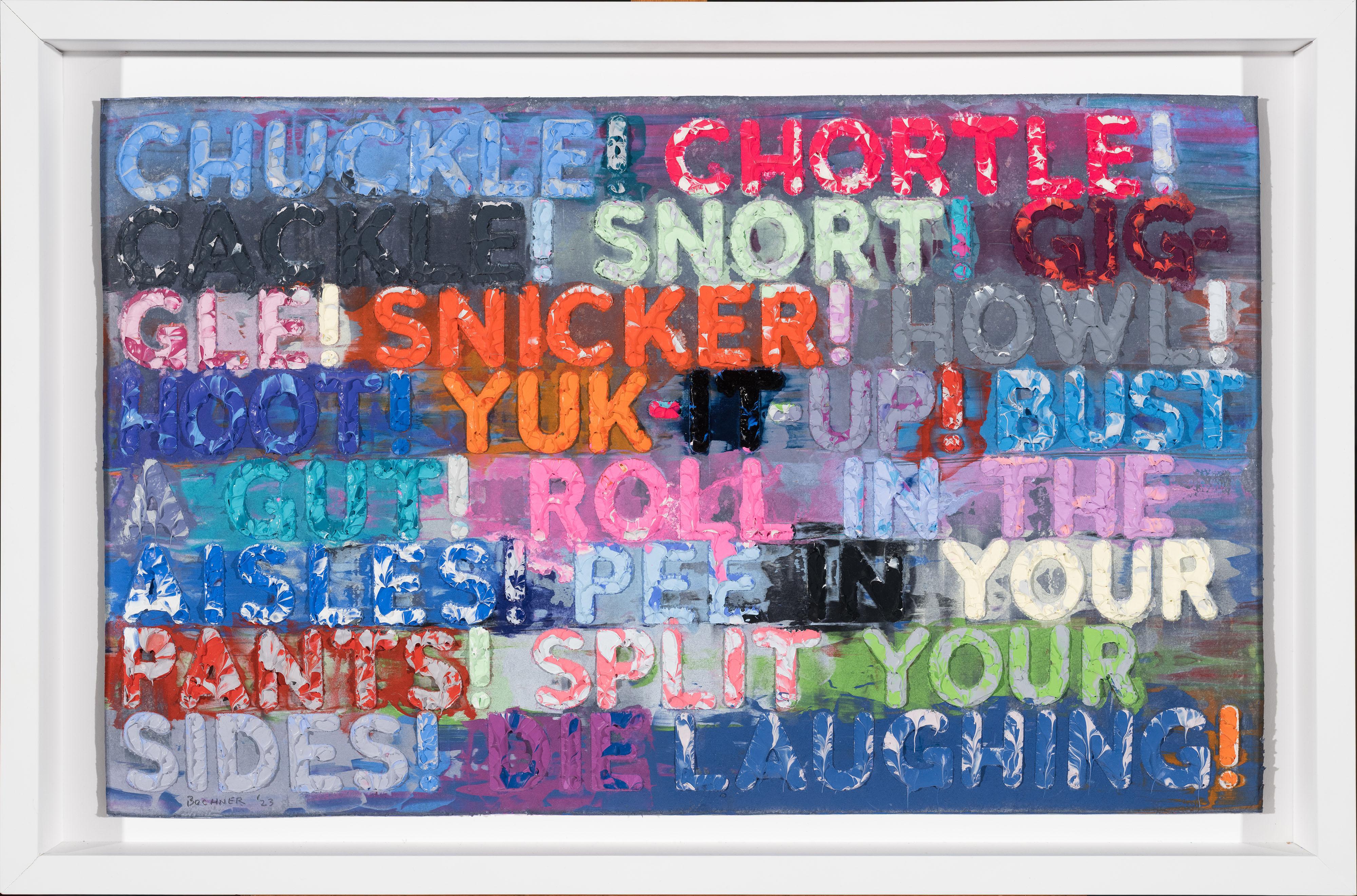 "Chuckle" monoprint firmato ad olio su carta fatta a mano dall
artista Mel Bochner