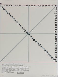 Arte concettuale firmata a mano Mel Bochner Stampa litografica astratta geometrica Ed 30