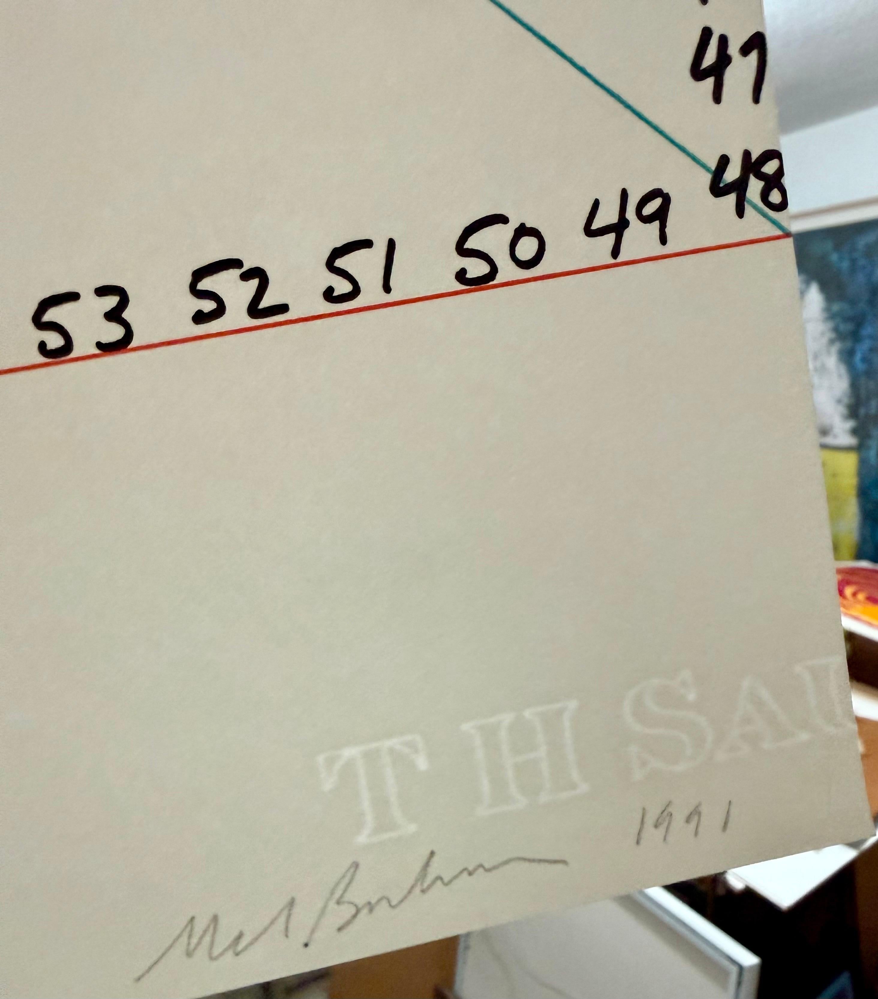 Conceptual Art Hand Signed Mel Bochner Lithograph Print Abstract Geometric Ed 30 For Sale 6