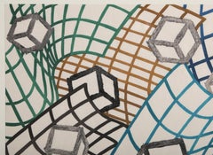 Floating World 5, Signed Modern Woodcut by Mel Bochner