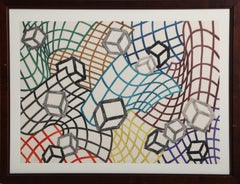 Floating World 5, Signed Modern Woodcut by Mel Bochner