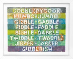 "Gobbledygook" monoprint with collage, engraving and embossment by Mel Bochner