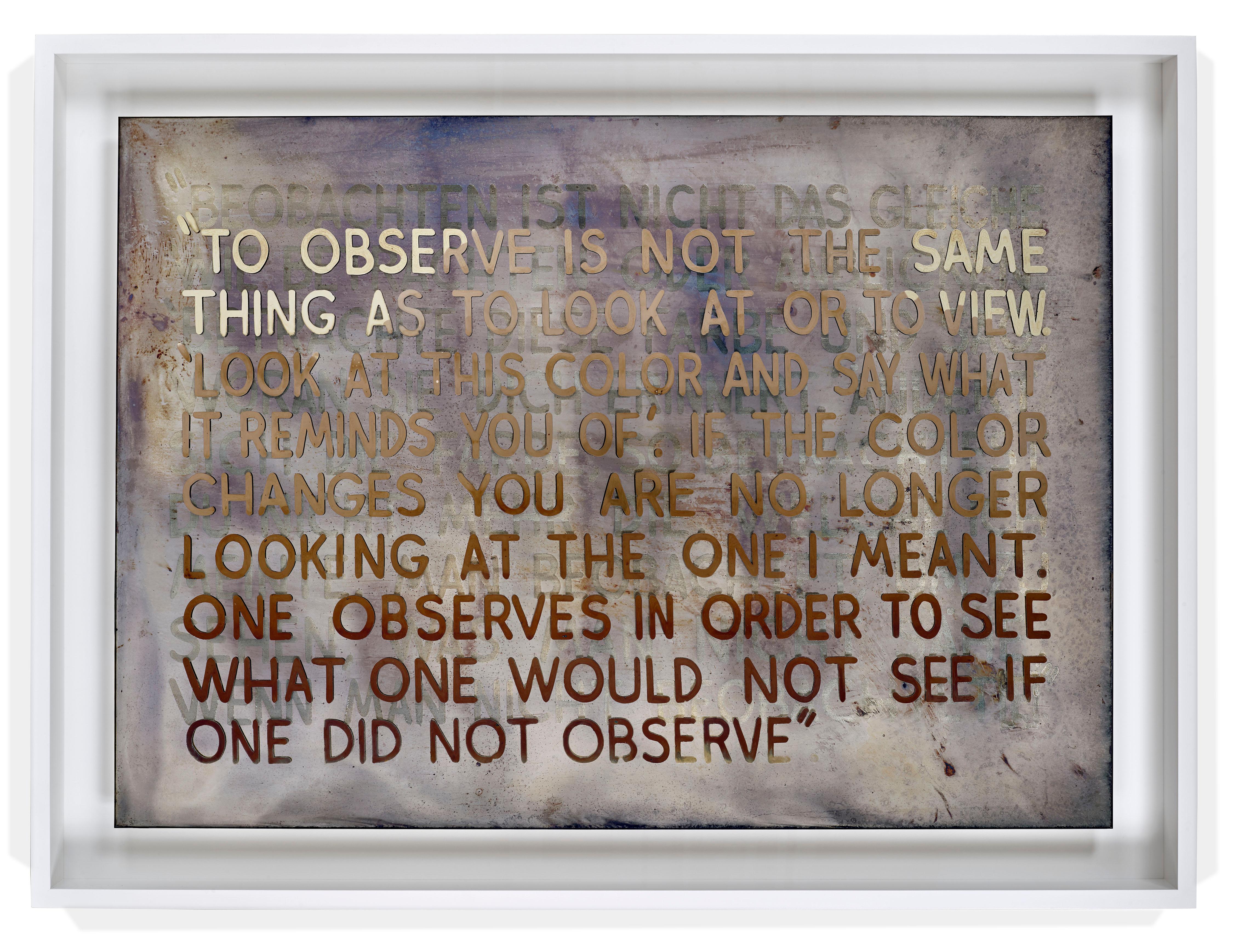 If The Color Changes... etched mirror limited edition - Print by Mel Bochner