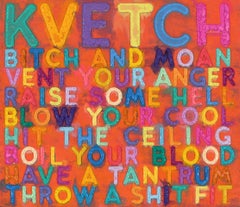 "Kvetch" monoprint ad olio con collage, incisione e rilievo di Mel Bochner