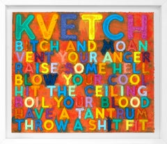 "Kvetch" monoprint ad olio con collage, incisione e rilievo di Mel Bochner