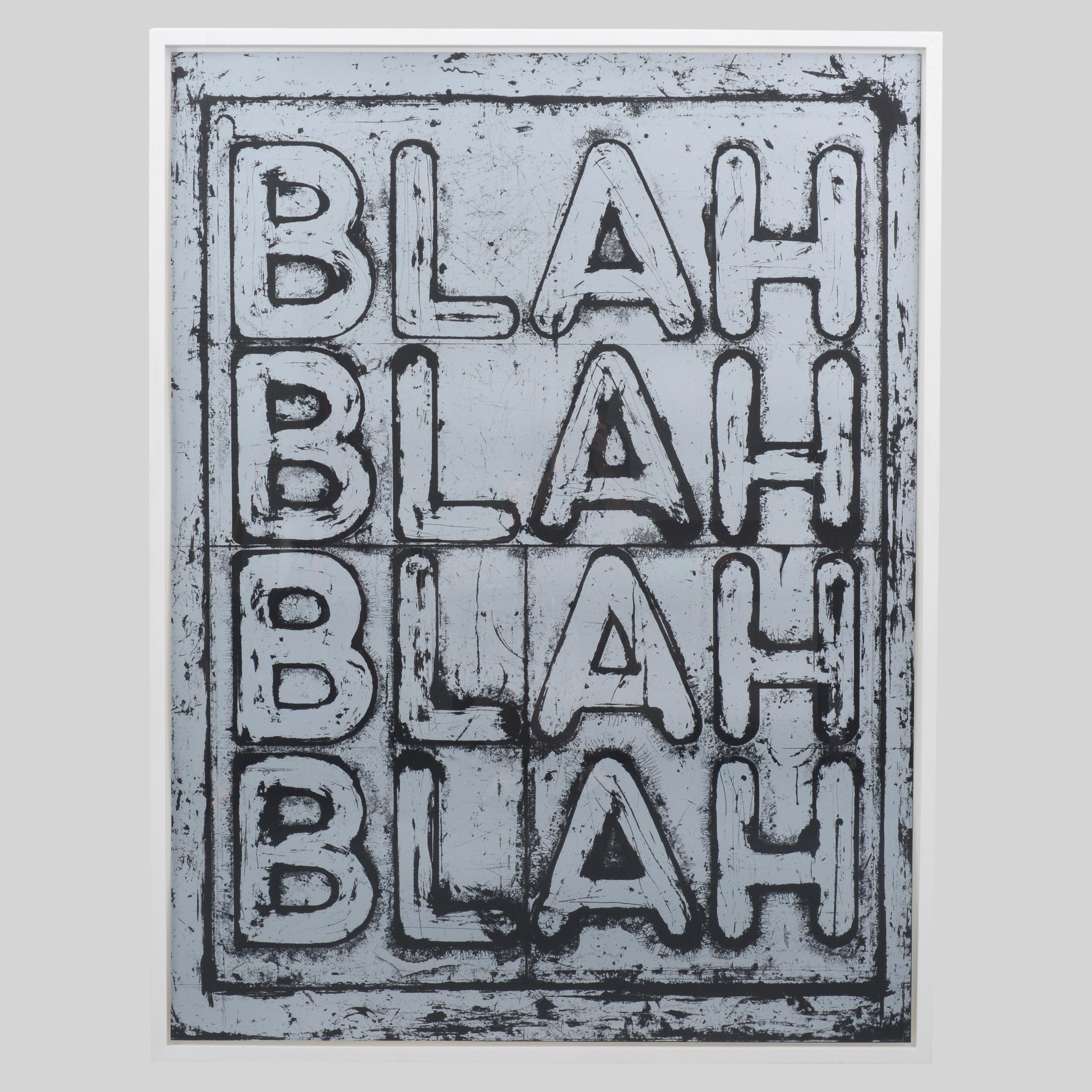 Serigrafía grande de Mel Bochner BLAH BLAH BLAH (INVERSO), 62 