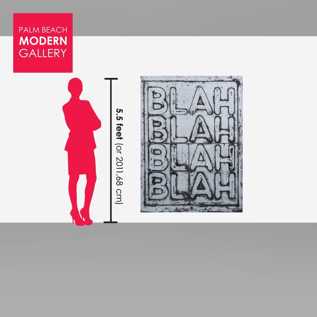 Serigrafía grande de Mel Bochner BLAH BLAH BLAH (INVERSO), 62 