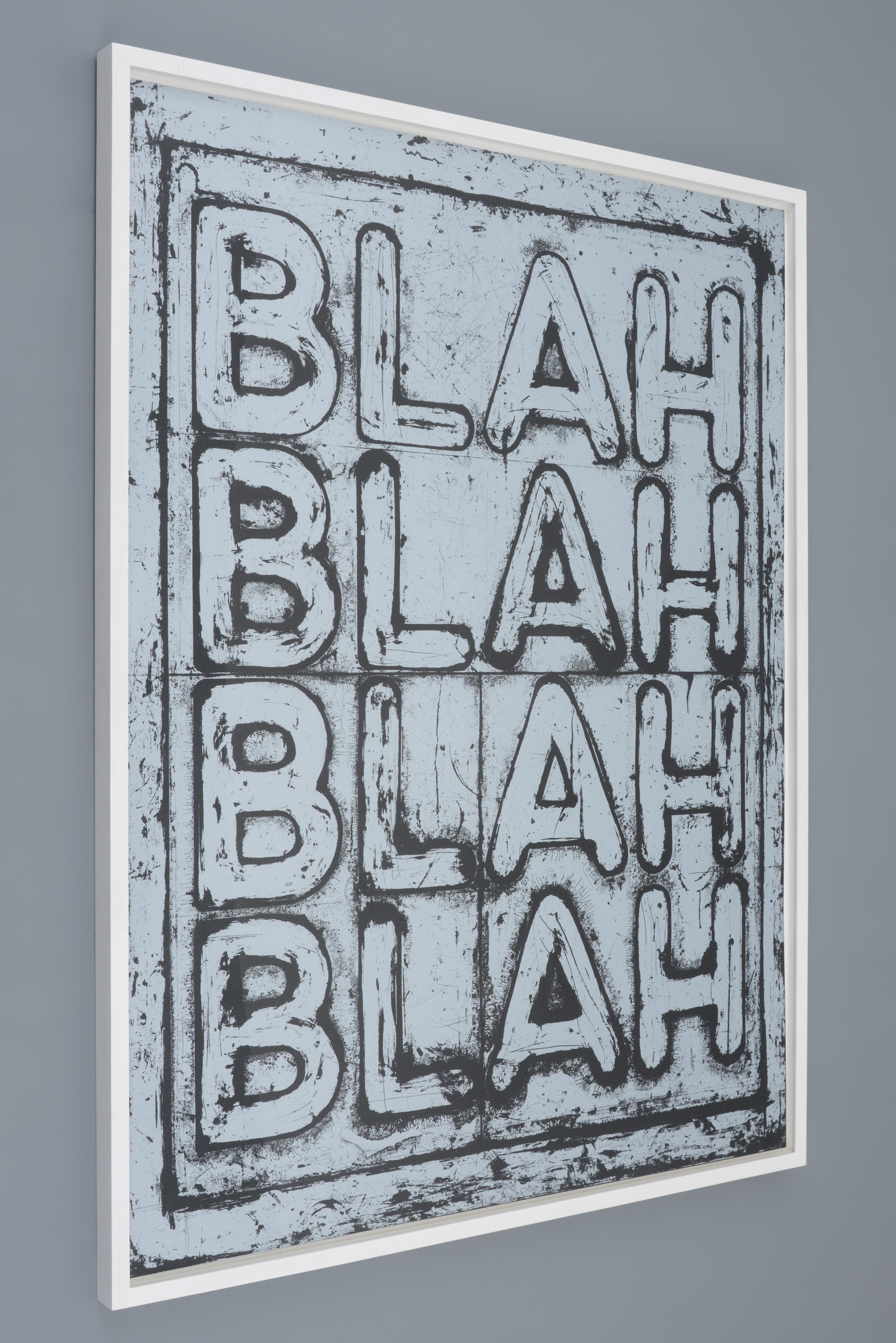 Serigrafía grande de Mel Bochner BLAH BLAH BLAH (INVERSO), 62 