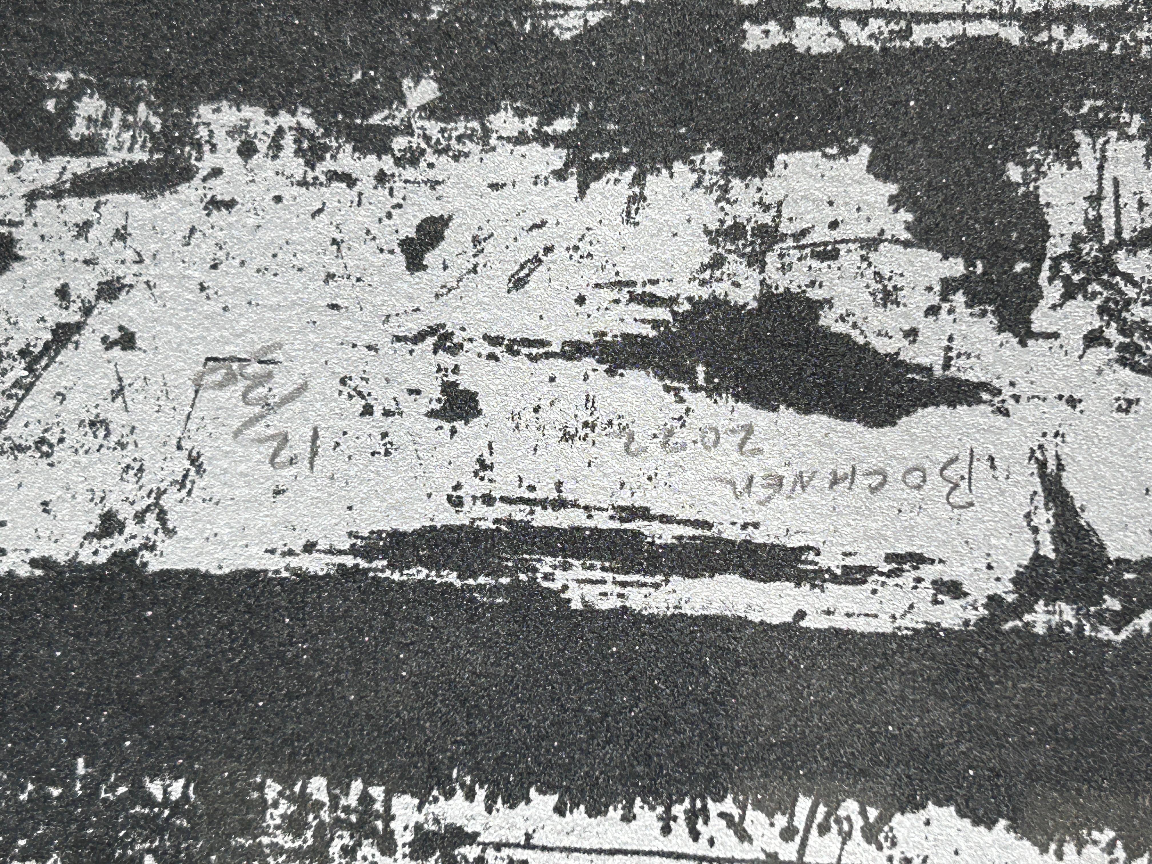 Serigrafía grande de Mel Bochner BLAH BLAH BLAH (INVERSO), 62 