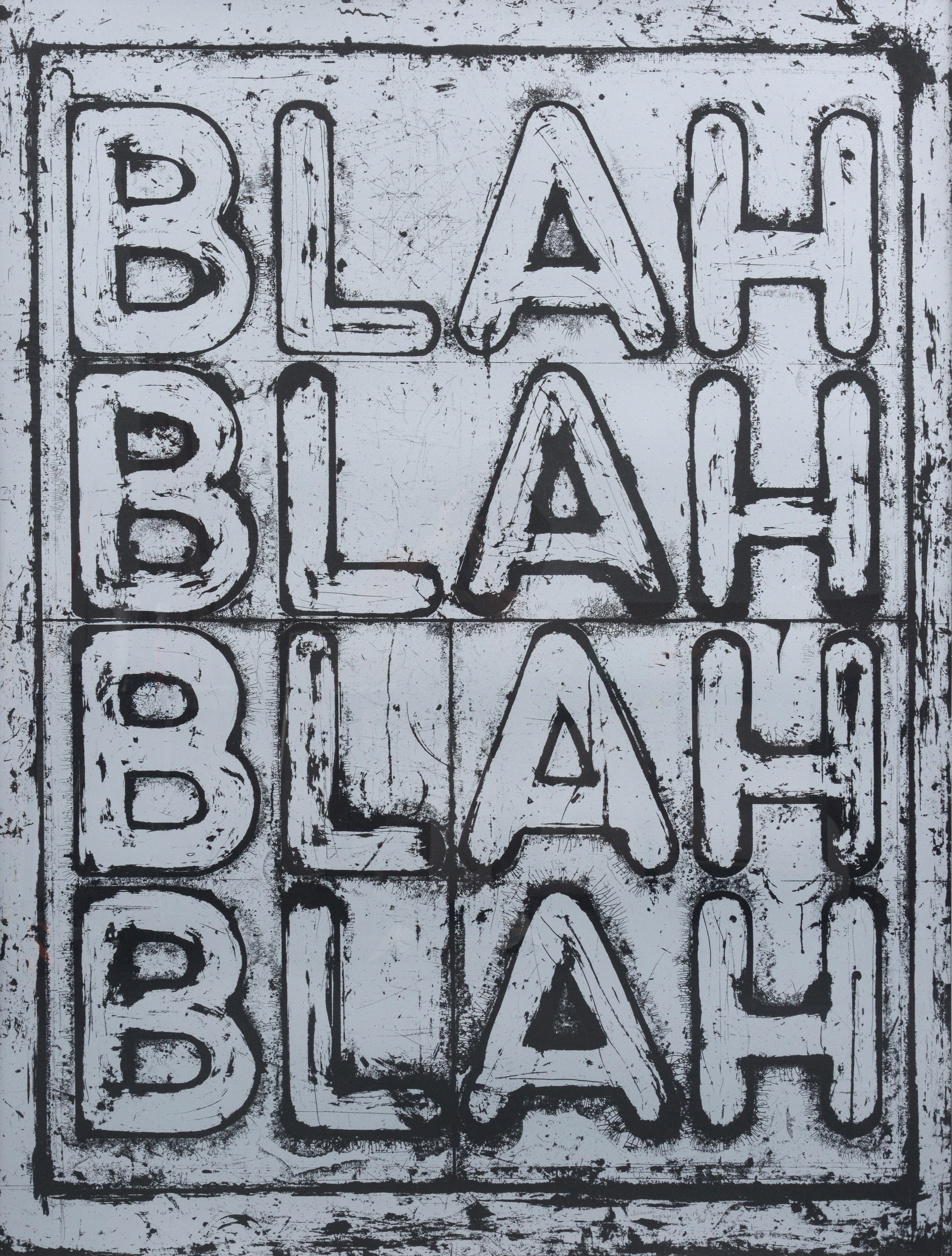 Serigrafía grande de Mel Bochner BLAH BLAH BLAH (INVERSO), 62 