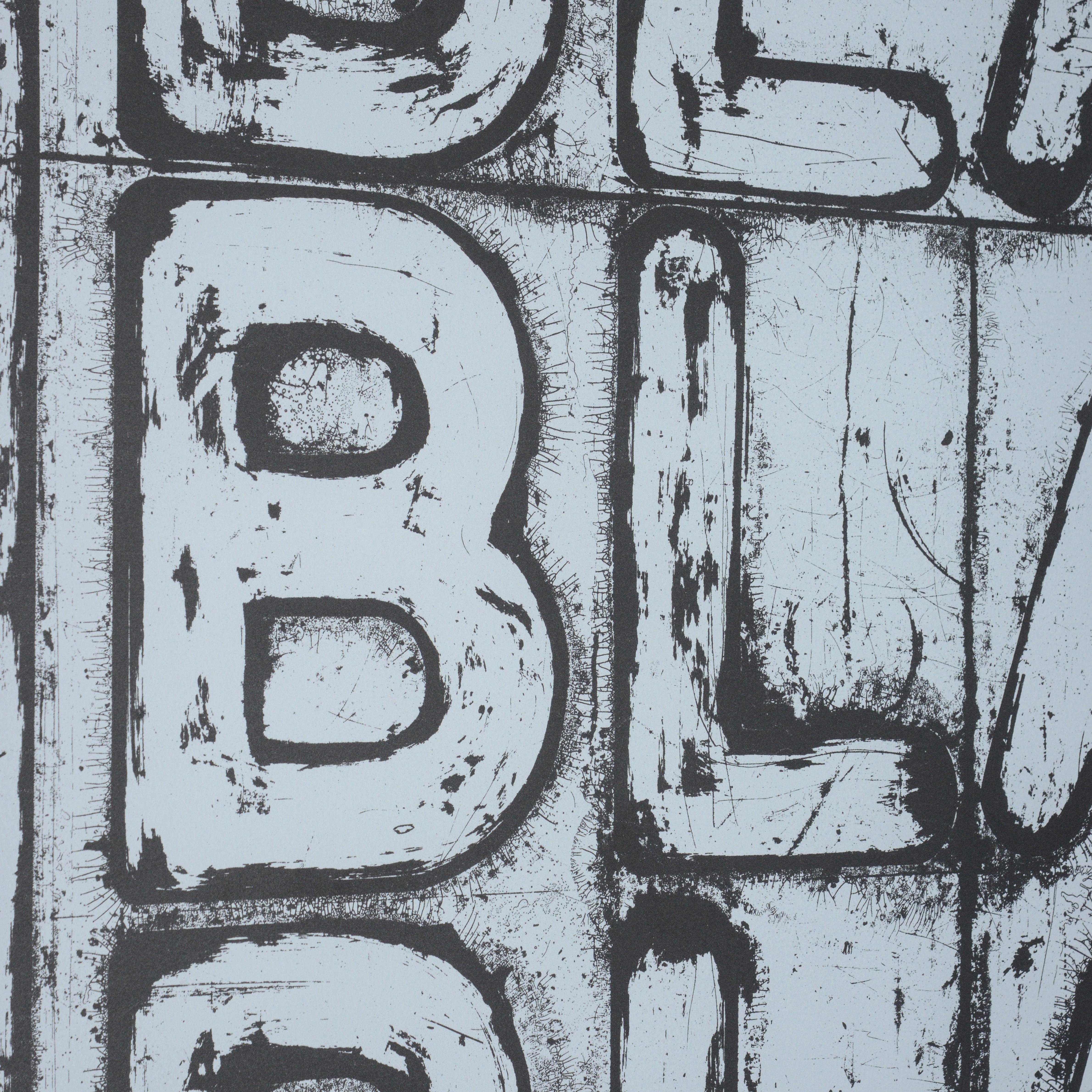 Serigrafía grande de Mel Bochner BLAH BLAH BLAH (INVERSO), 62 