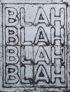 Serigrafía grande de Mel Bochner BLAH BLAH BLAH (INVERSO), 62 "H