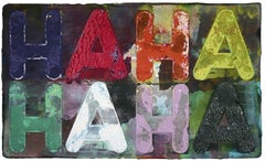 Mel Bochner, Ha Ha, 2014 ; monogravure et collage comprenant texte, humour
