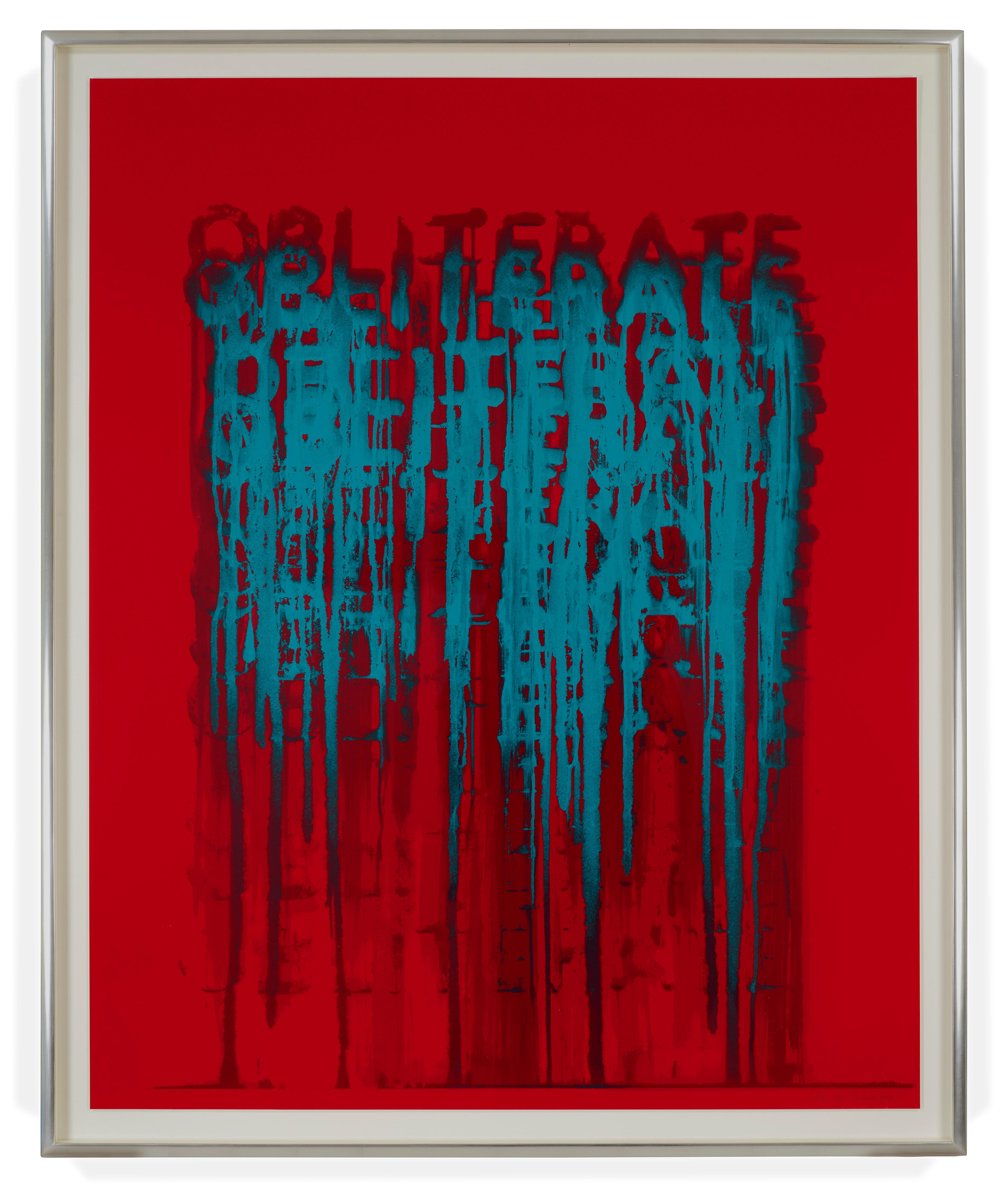 Obliterate, Limited Edition Silkscreen Print by American printmaker Mel Bochner