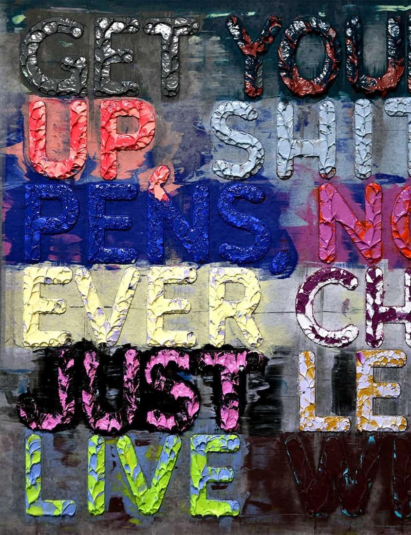Mel Bochner Oh Well, 2022 is a bold and visually appealing work of art that captures immediately captures your attention. This striking piece conjures up a soothing sensation yet there is an energetic quality that reverberates through this entire