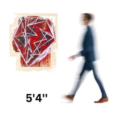 "Untitled" by Mel Bochner (Red, White, Abstract, Expressionist, Screenprint)