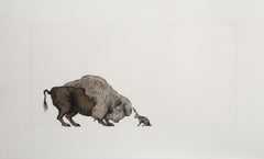 Self-Portrait (Bison und Hase), konzeptionelle Radierung von Mel Chin