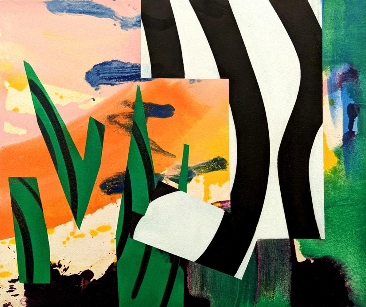 Mel Davis Abstract Painting - Among The Worst, Something Left - colourful, abstract, oil on canvas on panel