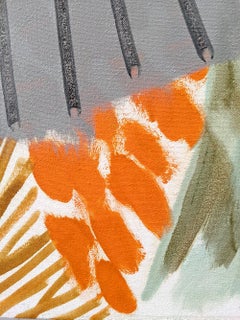 Specchio (Grigio) - ricco, espressivo, colorato, astratto, olio su tela su pannello