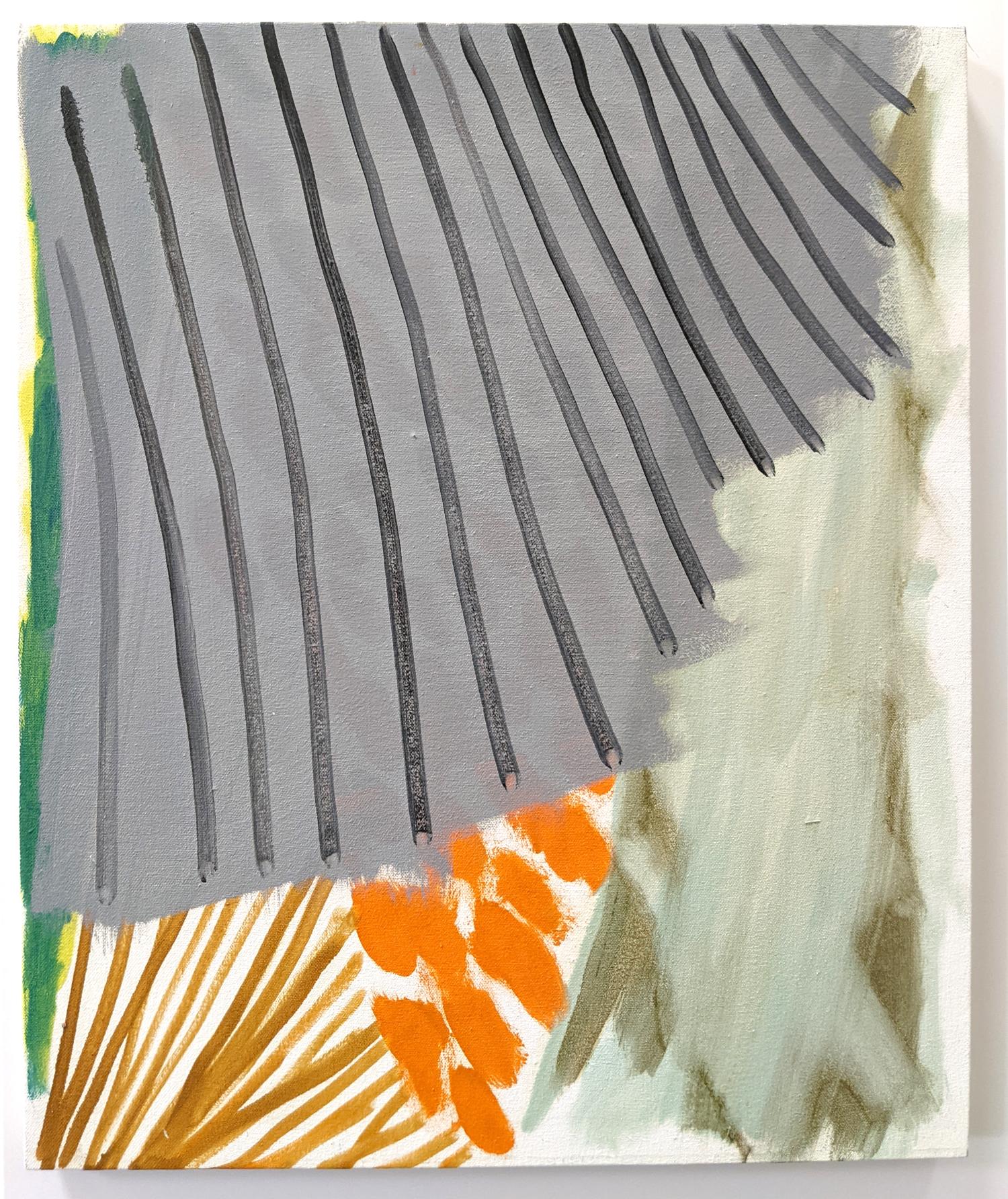 Specchio (Grigio) - ricco, espressivo, colorato, astratto, olio su tela su pannello - Painting di Mel Davis