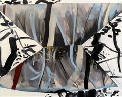 Spiegel 1 – dunkel, dramatisch, ausdrucksstark, abstrakt, Öl auf Leinwand über Tafel