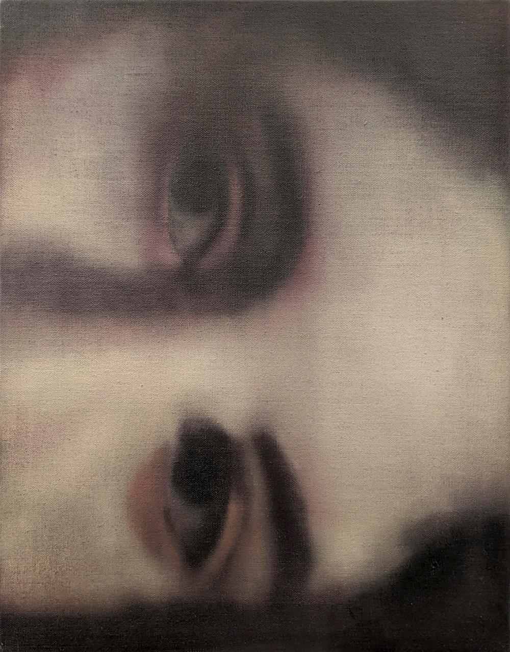 Figurative Painting Mel Davis - Portrait - riche:: sombre:: expressif:: abstrait figuratif:: huile sur lin