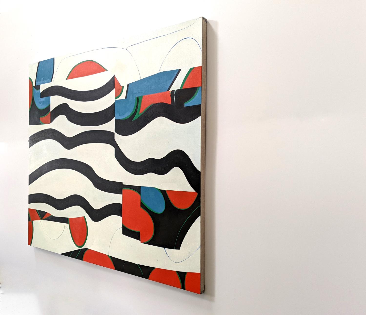 Rish and Foses 1 - expressif, coloré, abstrait, huile sur toile sur panneau en vente 1