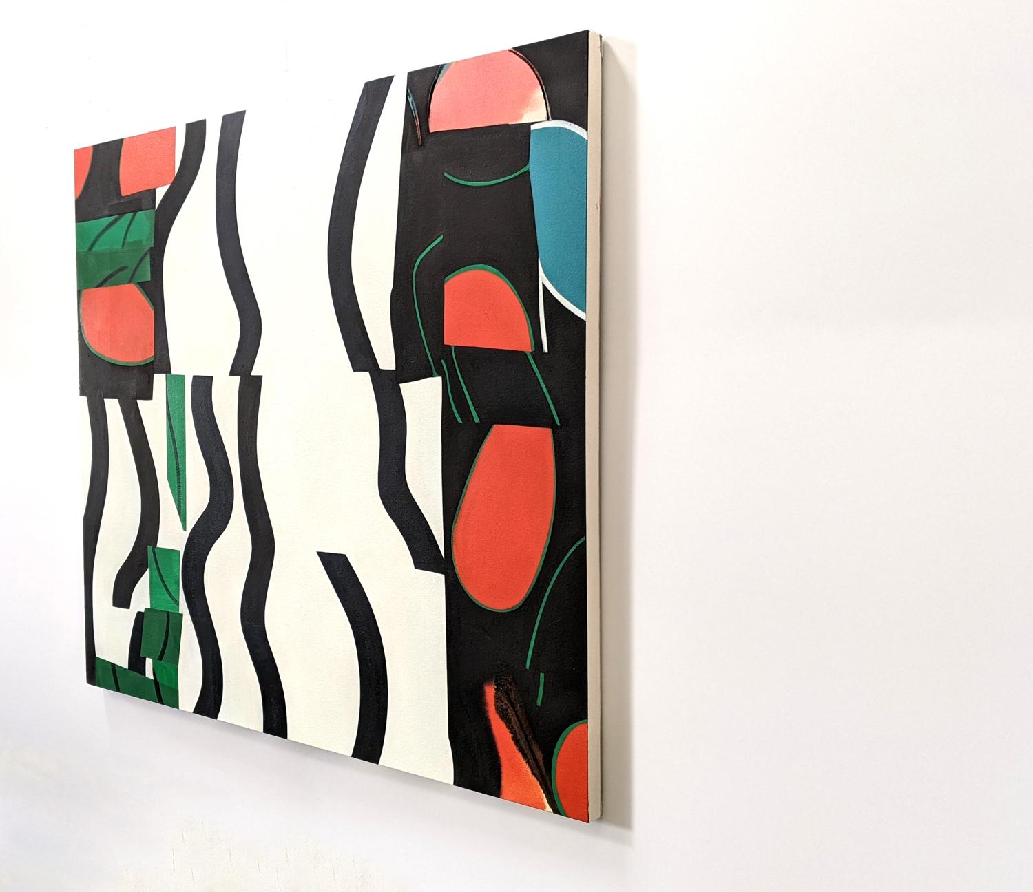 Rish and Foses 2 – ausdrucksstark, farbenfrohes, abstraktes, Öl auf Leinwand über Tafel im Angebot 2