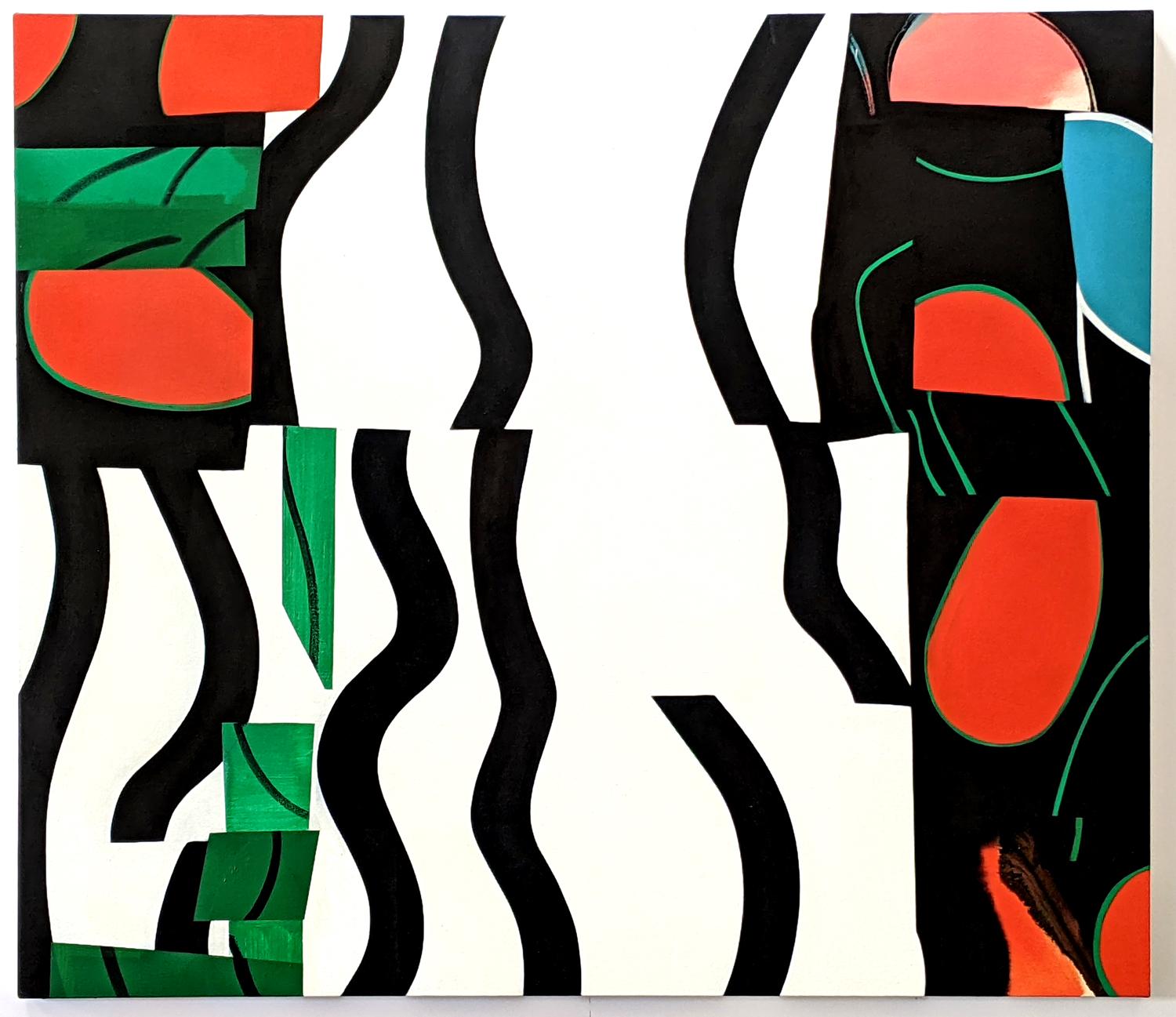 Rish and Foses 2 – ausdrucksstark, farbenfrohes, abstraktes, Öl auf Leinwand über Tafel – Painting von Mel Davis