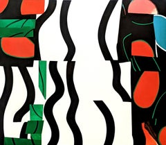 Rish and Foses 2 – ausdrucksstark, farbenfrohes, abstraktes, Öl auf Leinwand über Tafel