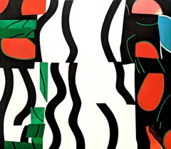 Rish y Foses 2 - expresivo, colorista, abstracto, óleo sobre lienzo sobre tabla