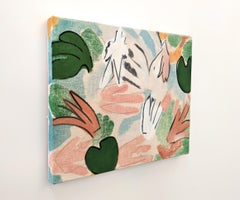 Strong Feelings Lilies - lush, abstracted still life, oil on canvas over panel