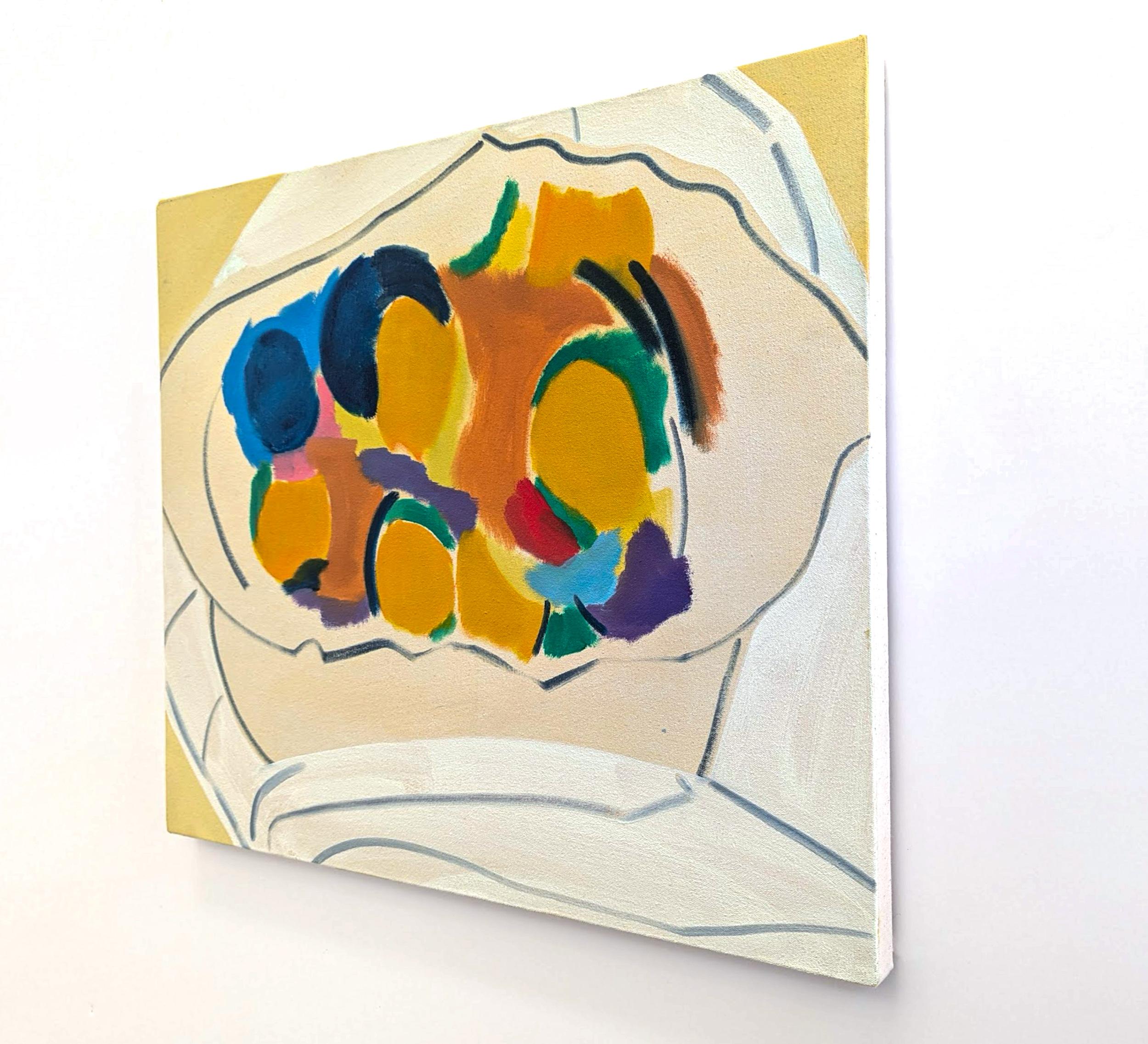 Cette nature morte abstraite contemporaine, huile sur toile, est l'œuvre de l'artiste Mel Davis.

Les peintures contemporaines de Mel Davis sont admirées par des collectionneurs dans toute l'Amérique du Nord. L'artiste né à Montréal crée des