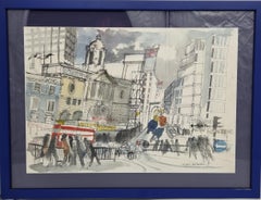 Peinture de paysage urbain du 20e siècle par Mel Fowler (1921-1987)