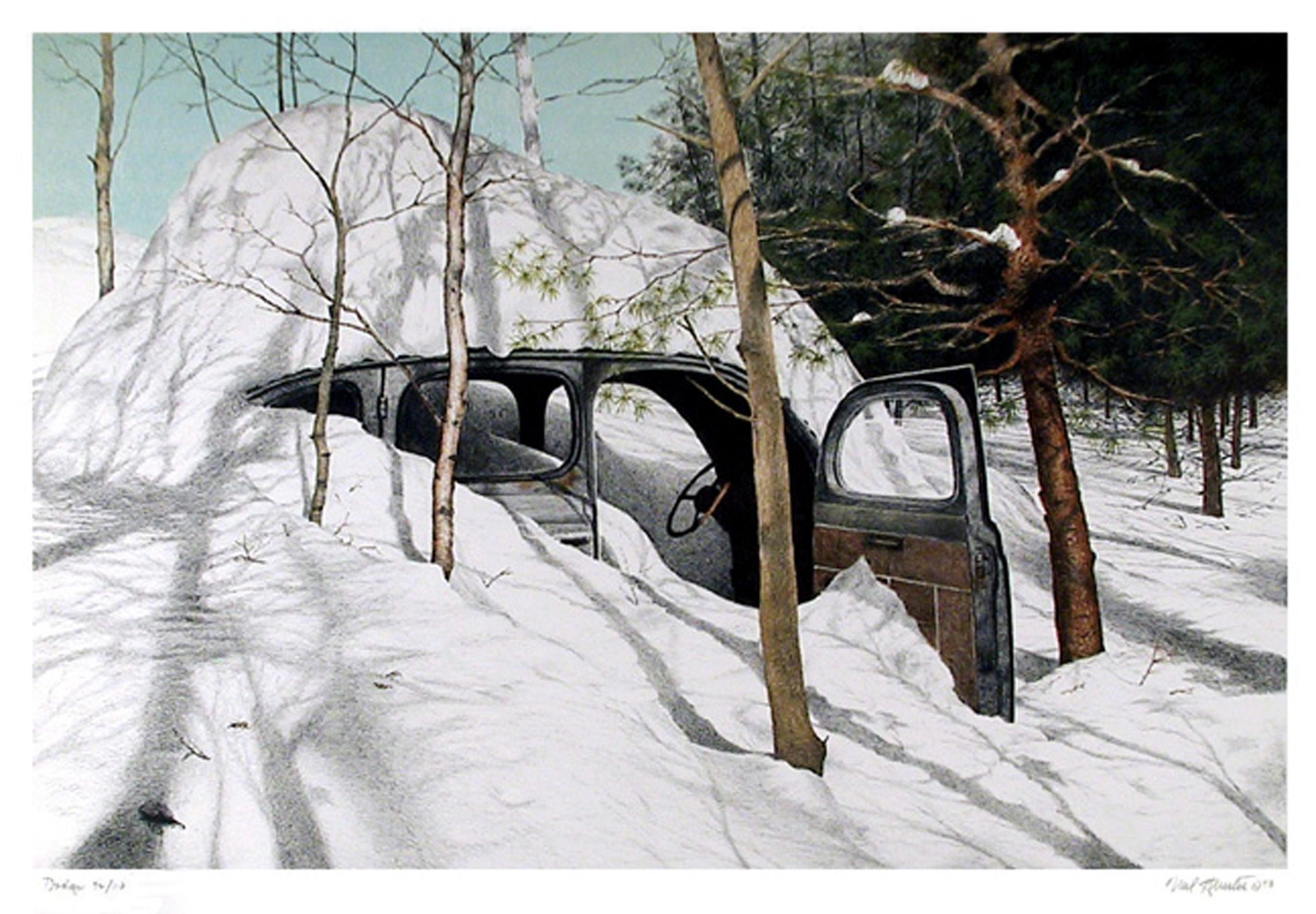 Dodge, American Realist Lithograph by Mel Hunter