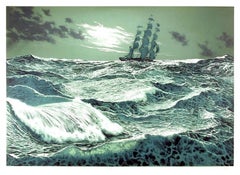 Dreadnaught After the Storm, American Realist Lithograph by Mel Hunter