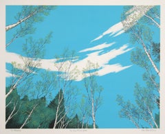 In Our Birch Grove, American Realist Lithograph by Mel Hunter
