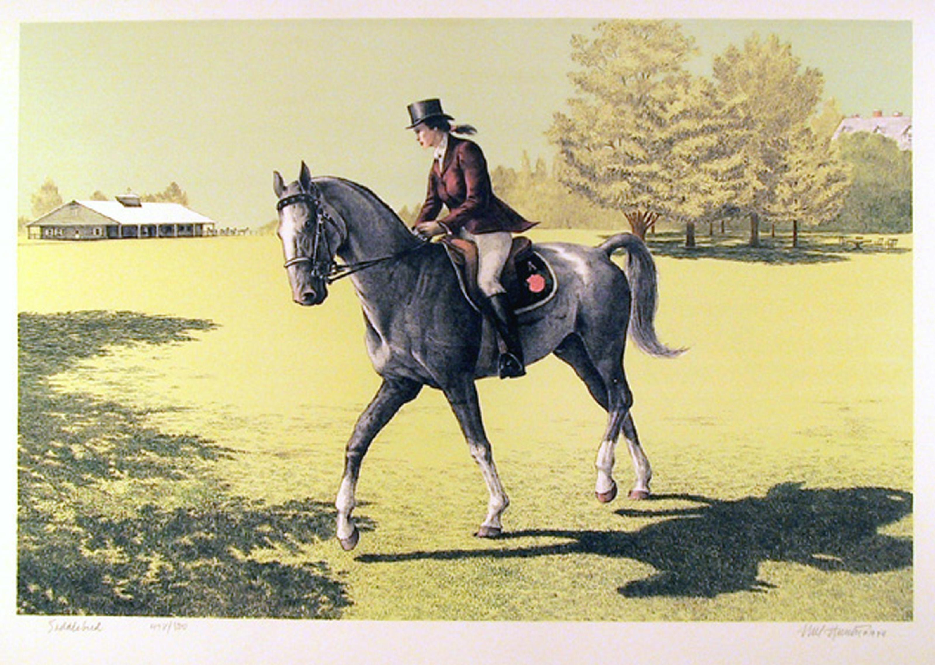 Saddlebred, amerikanische realistische Lithographie von Mel Hunter