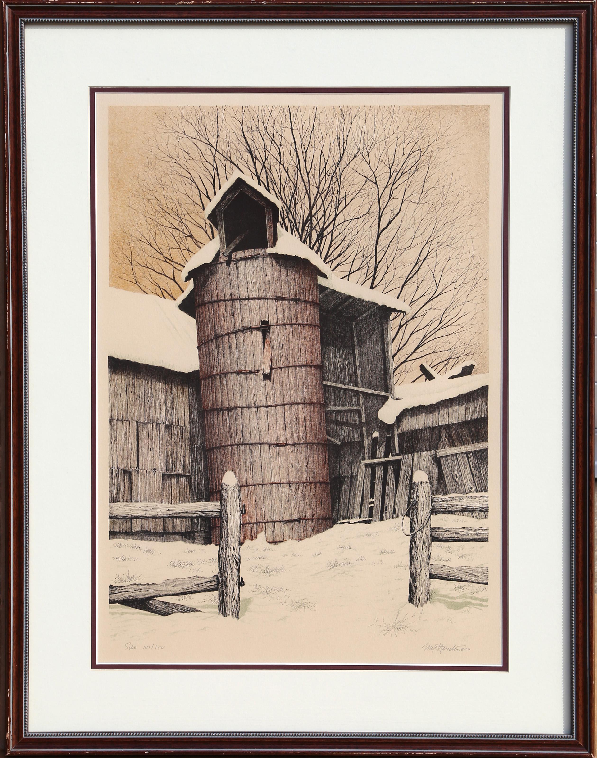 Silo, American Realist Lithograph by Mel Hunter
