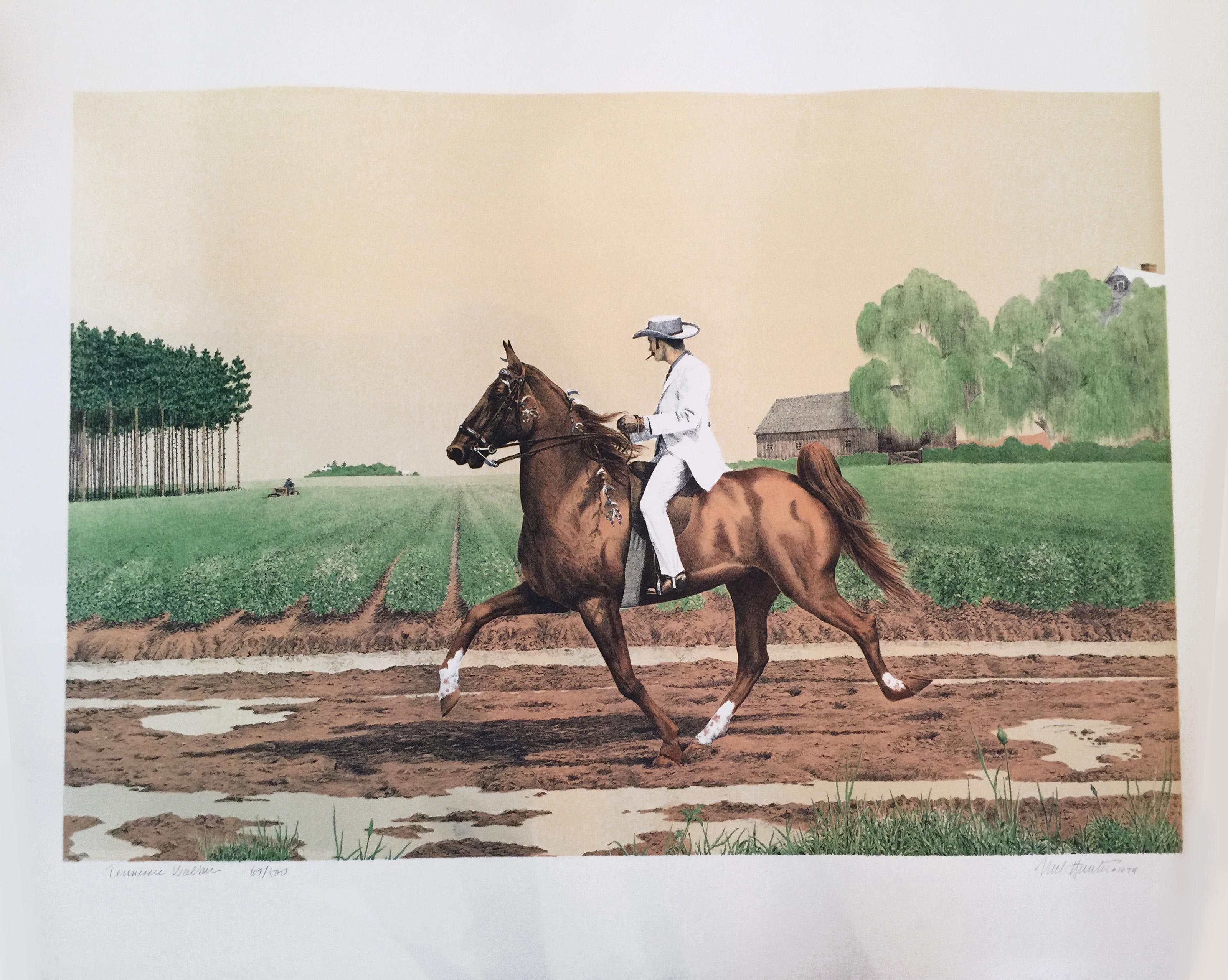 Tennessee Walker, amerikanische realistische Lithographie von Mel Hunter