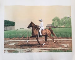 Lithographie réaliste américaine de Mel Hunter